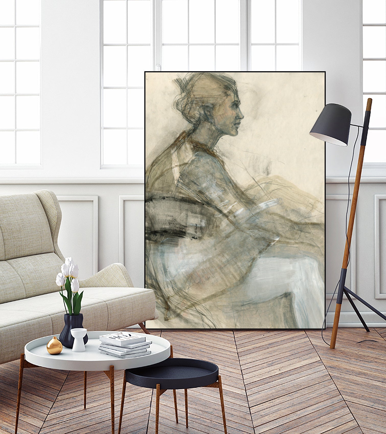 Sketch of a Woman Figure