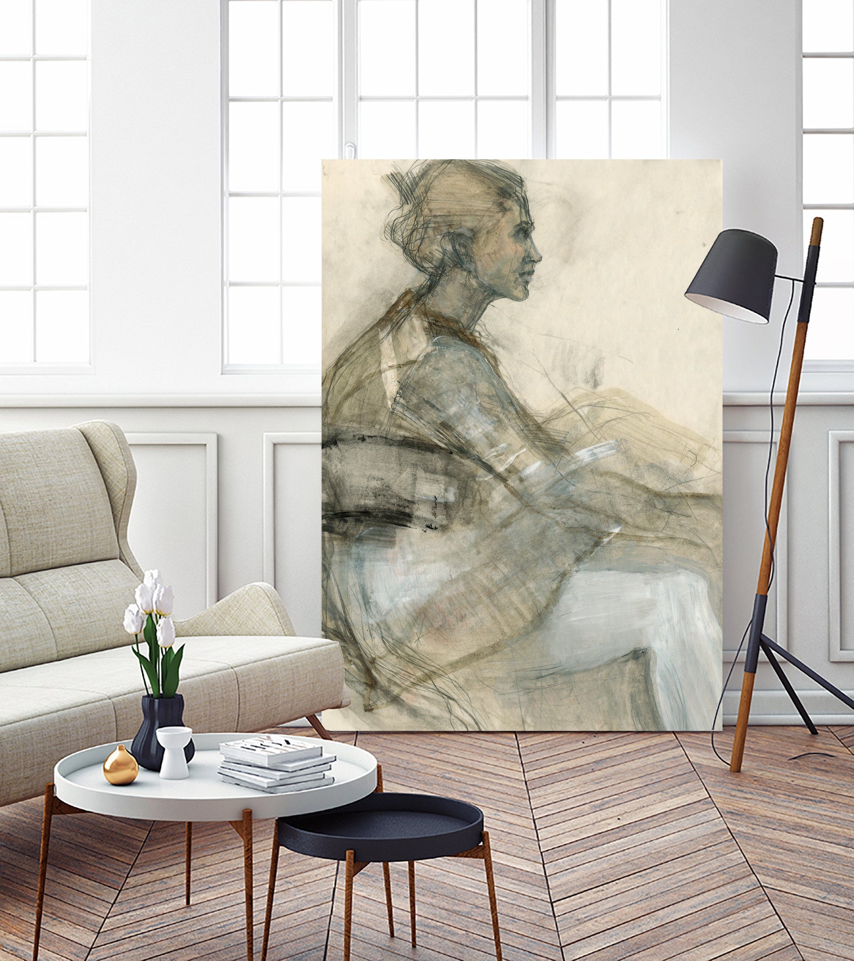Sketch of a Woman Figure