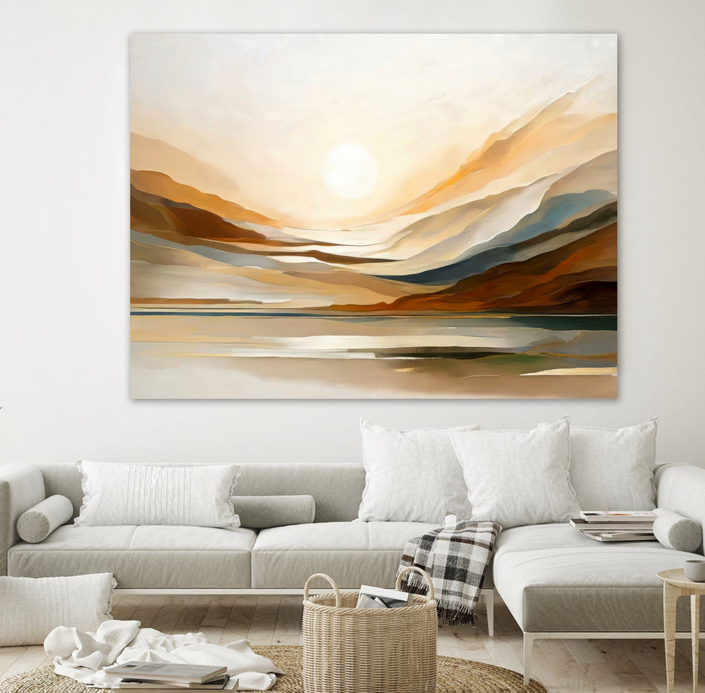 Sunset Through Misty Peaks