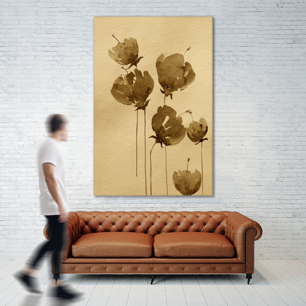 Poppies In Muted Sepia Tones