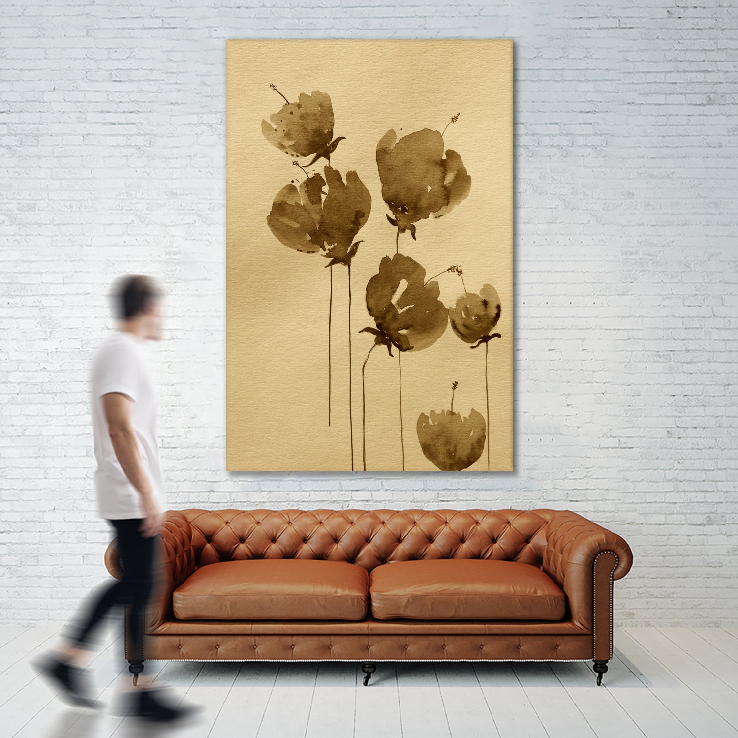 Poppies In Muted Sepia Tones