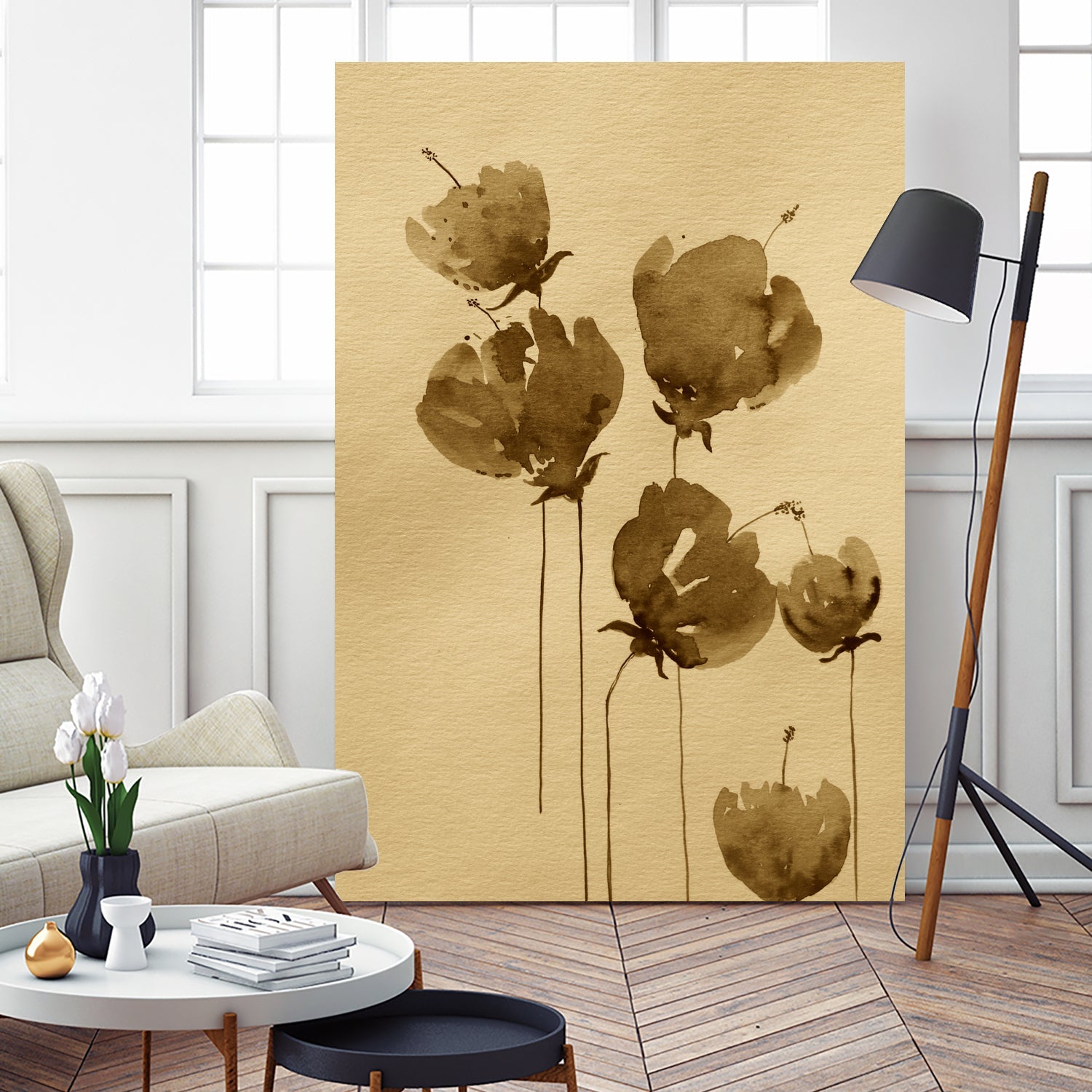 Poppies In Muted Sepia Tones