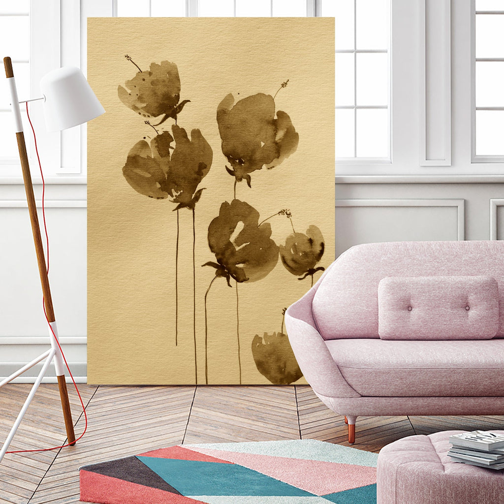 Poppies In Muted Sepia Tones