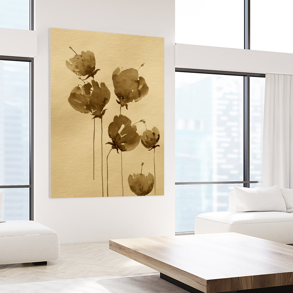 Poppies In Muted Sepia Tones