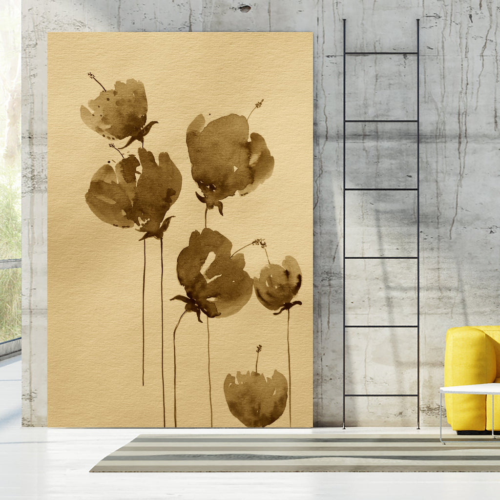 Poppies In Muted Sepia Tones