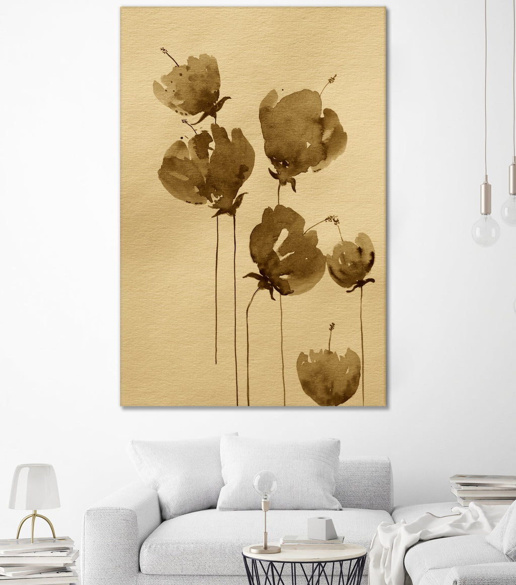 Poppies In Muted Sepia Tones