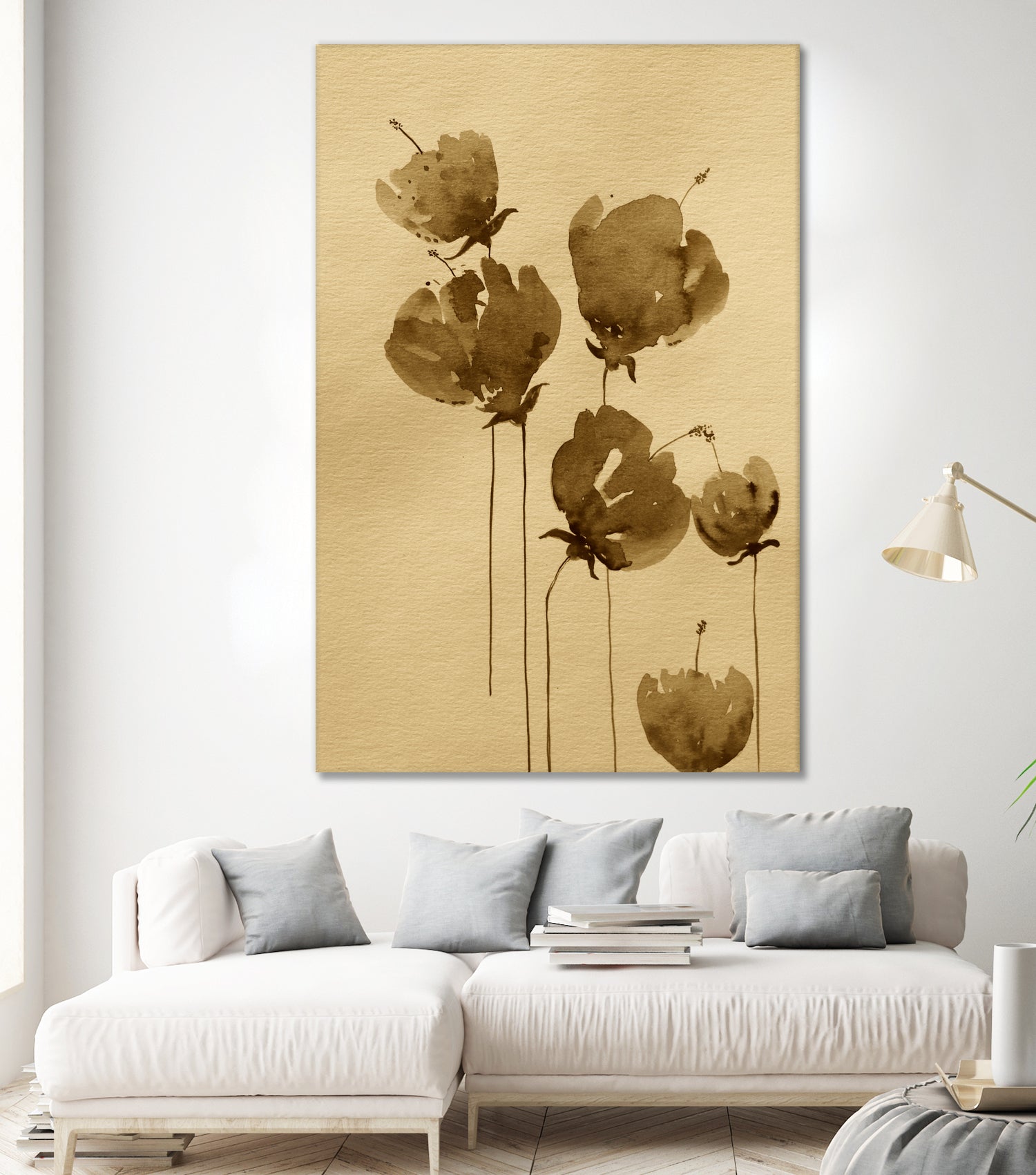 Poppies In Muted Sepia Tones
