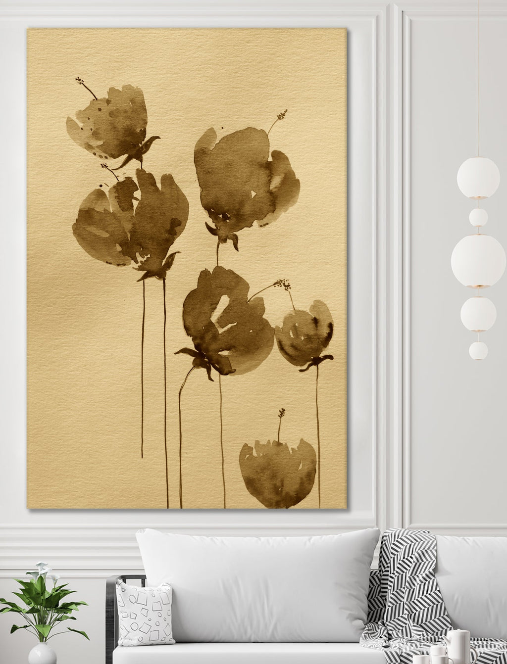 Poppies In Muted Sepia Tones