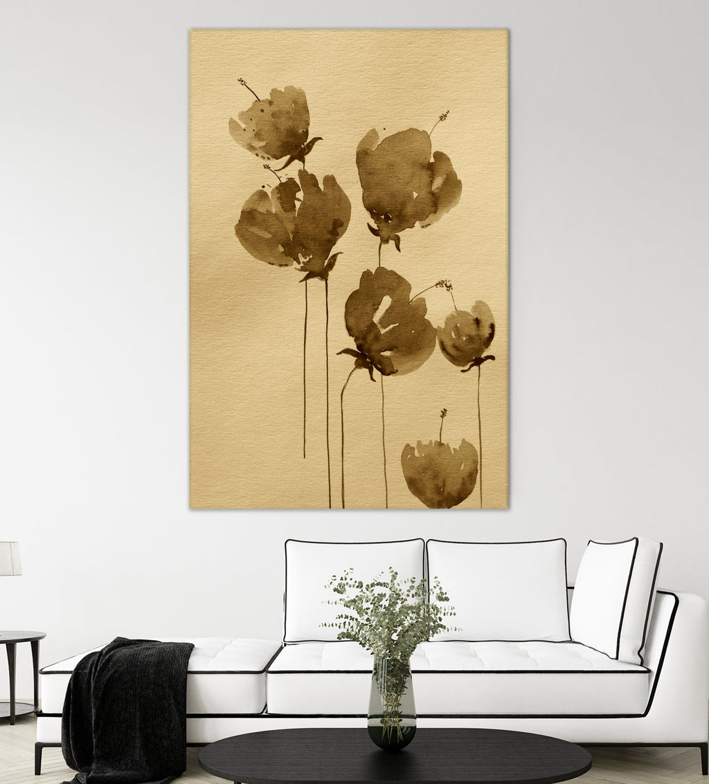Poppies In Muted Sepia Tones