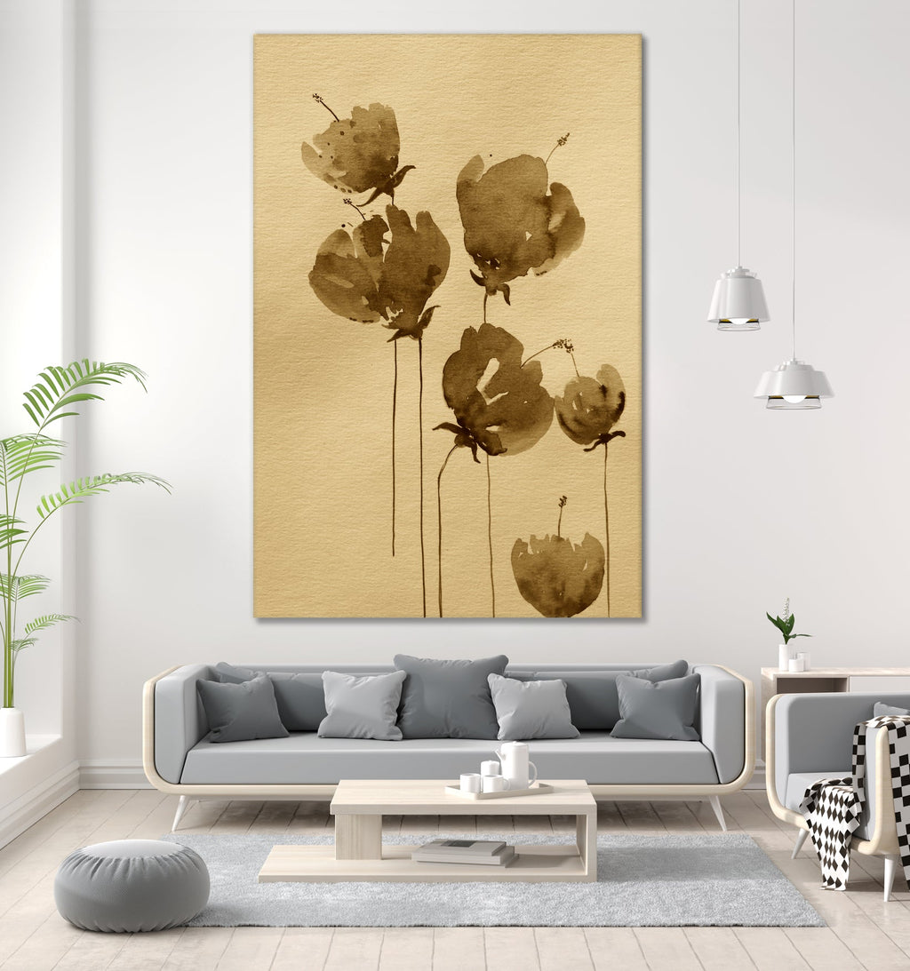 Poppies In Muted Sepia Tones