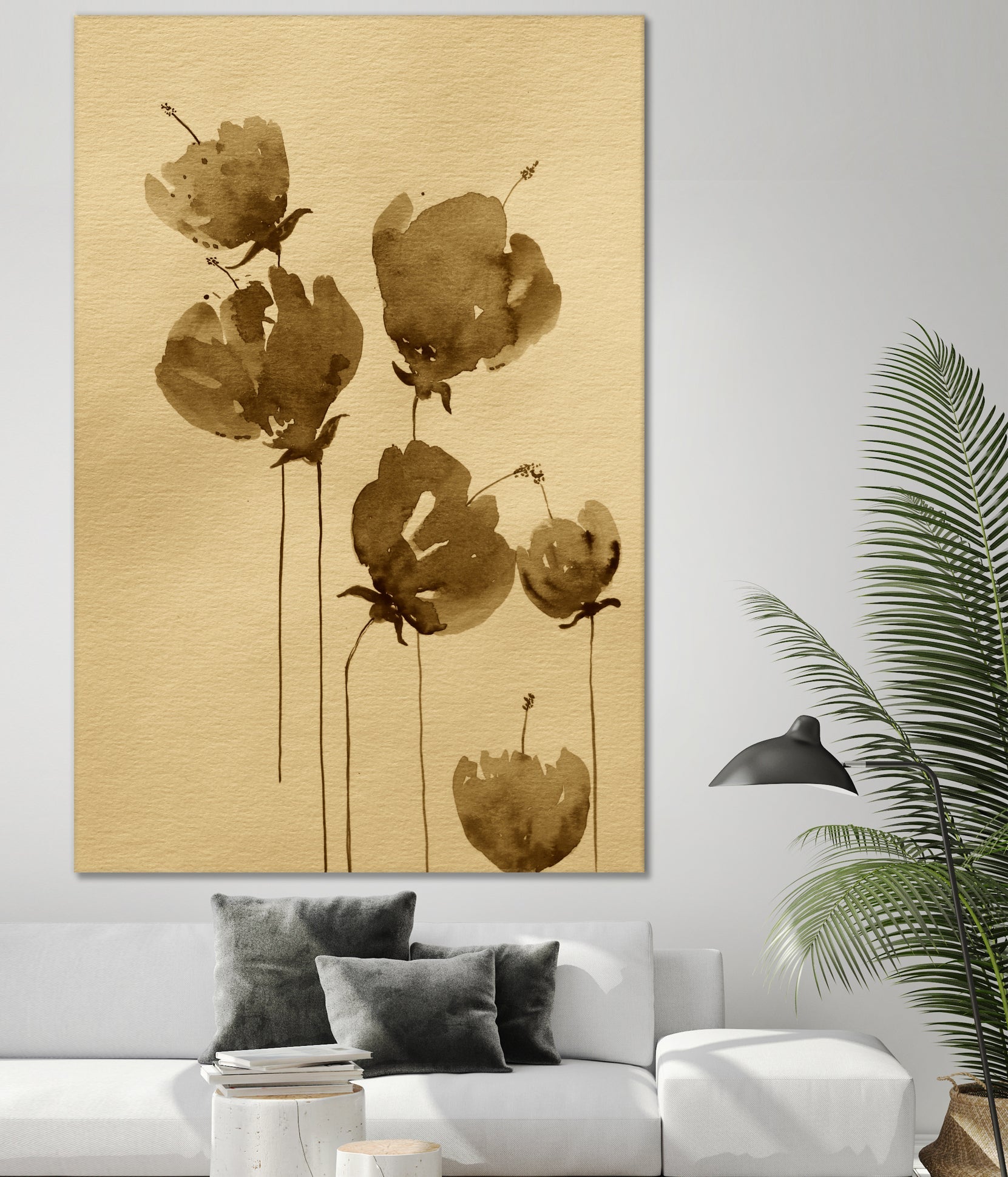 Poppies In Muted Sepia Tones