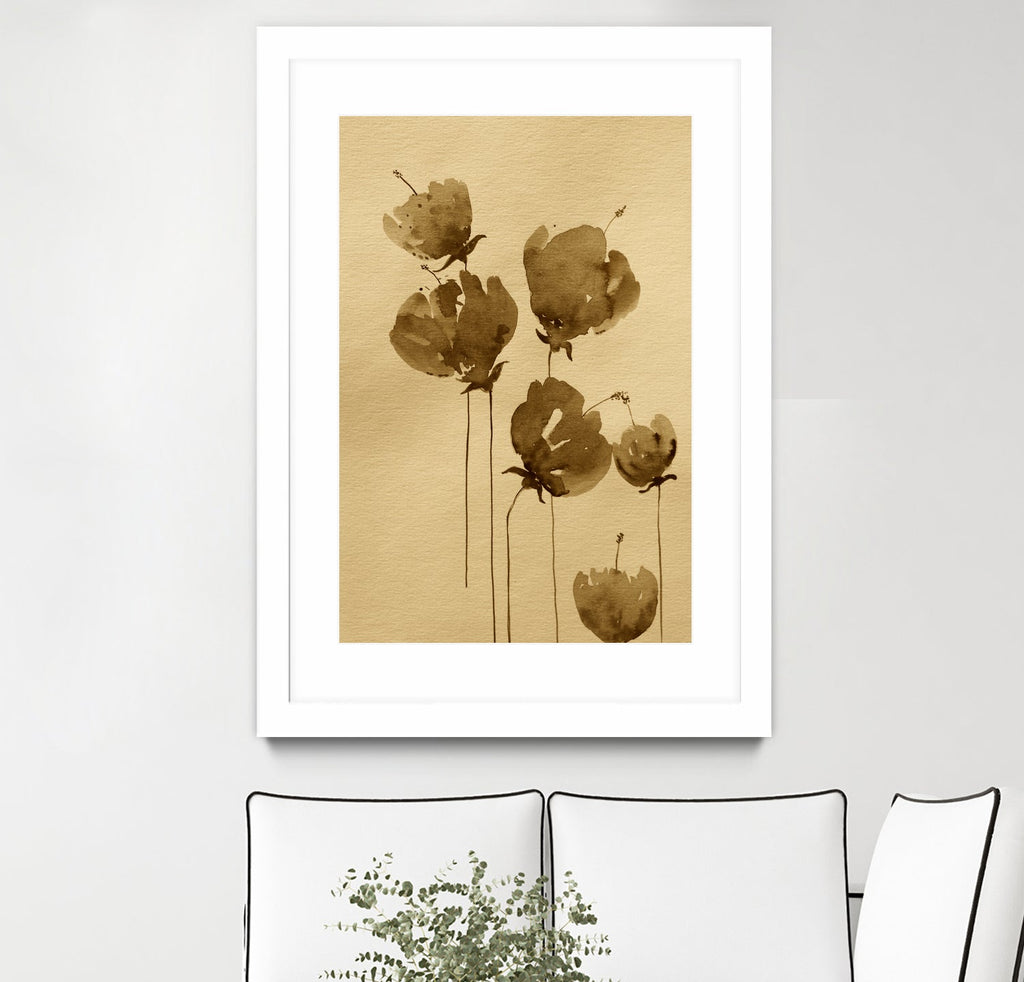 Poppies In Muted Sepia Tones