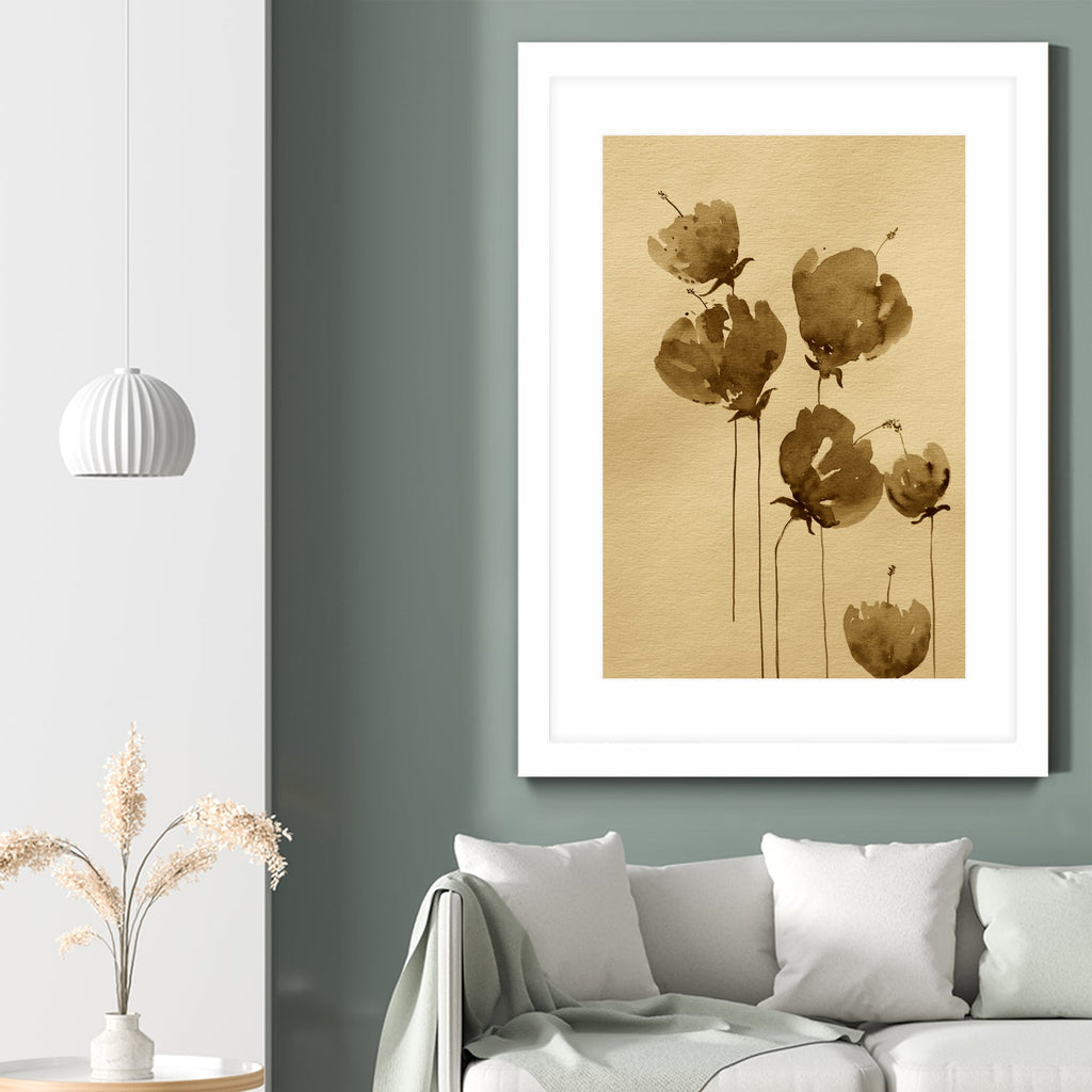 Poppies In Muted Sepia Tones