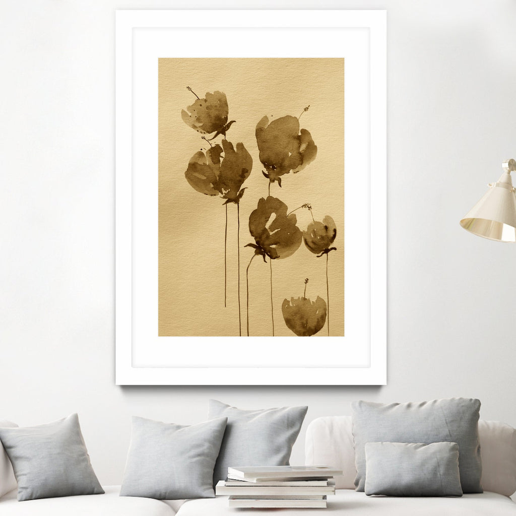 Poppies In Muted Sepia Tones
