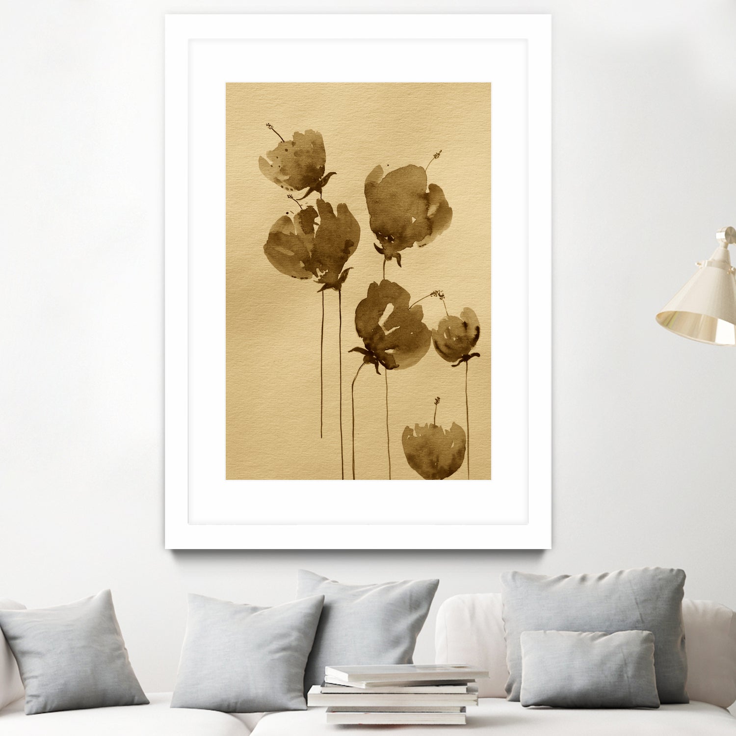 Poppies In Muted Sepia Tones
