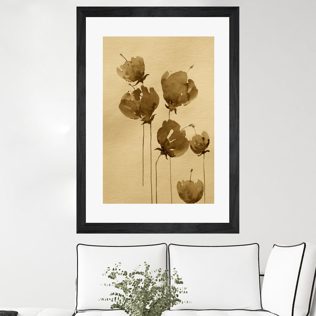 Poppies In Muted Sepia Tones
