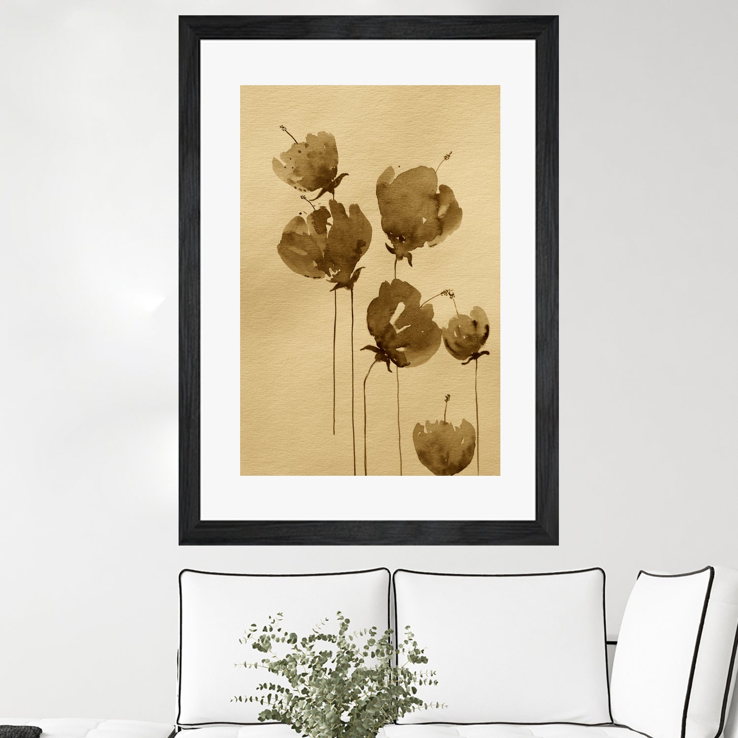 Poppies In Muted Sepia Tones