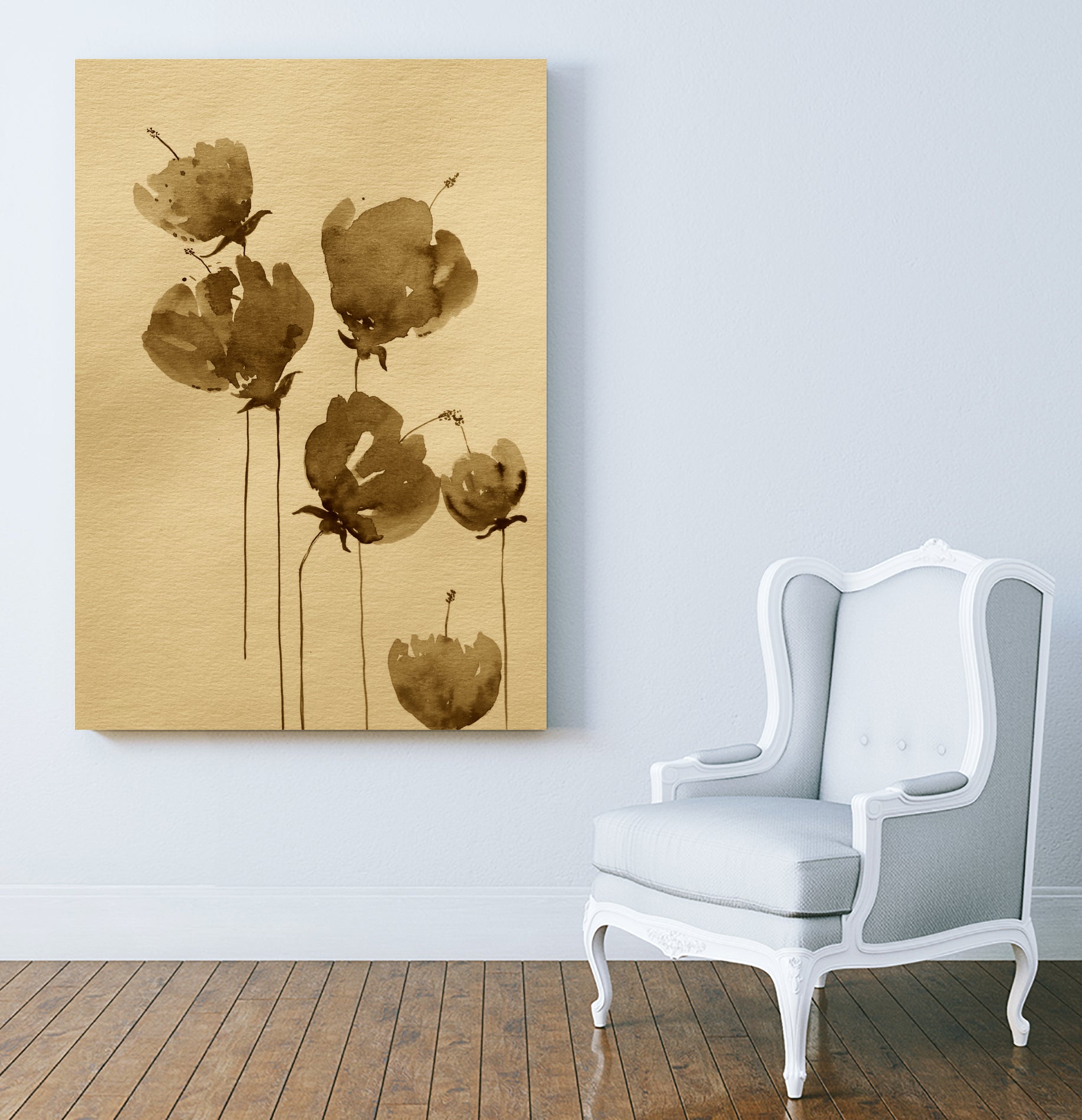 Poppies In Muted Sepia Tones