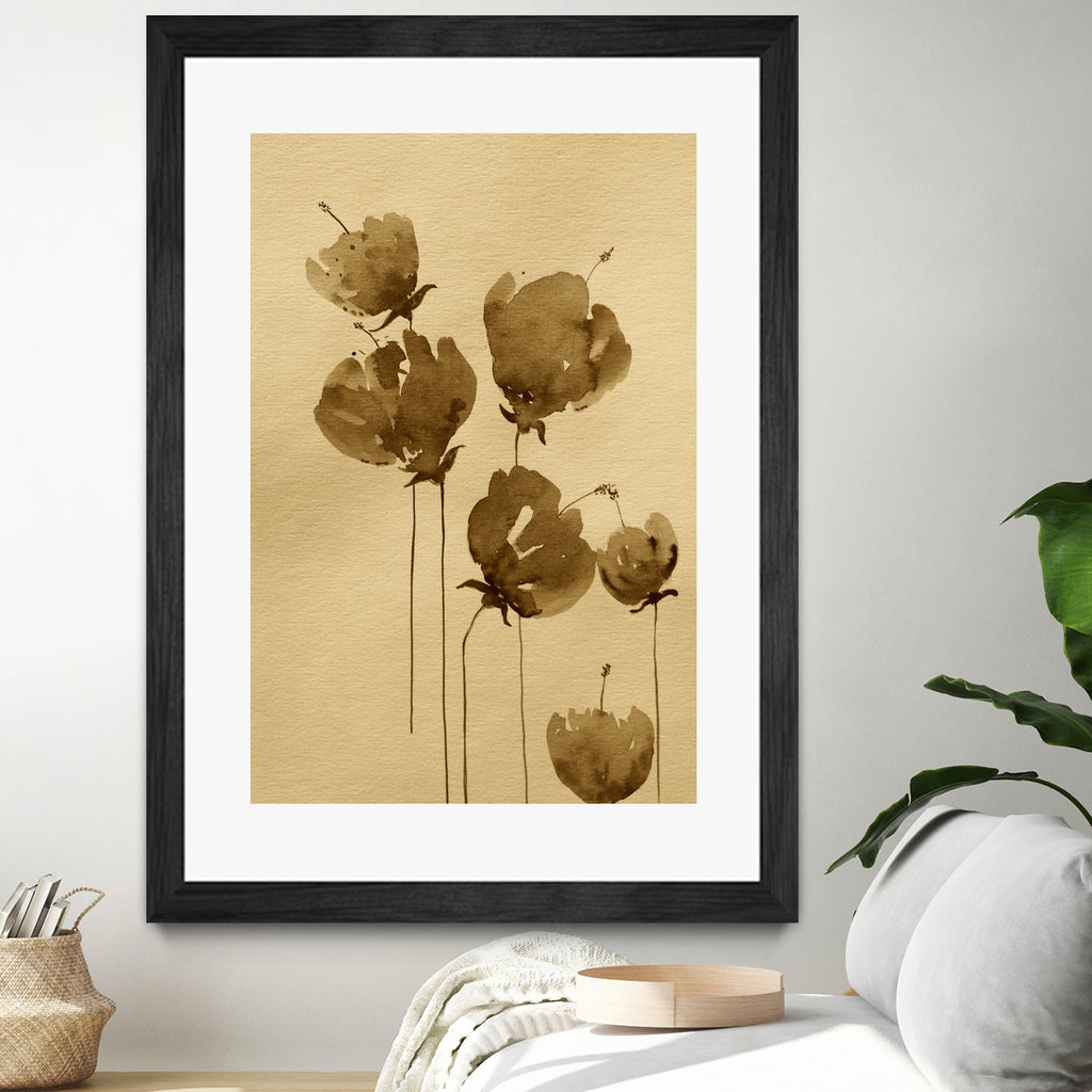 Poppies In Muted Sepia Tones