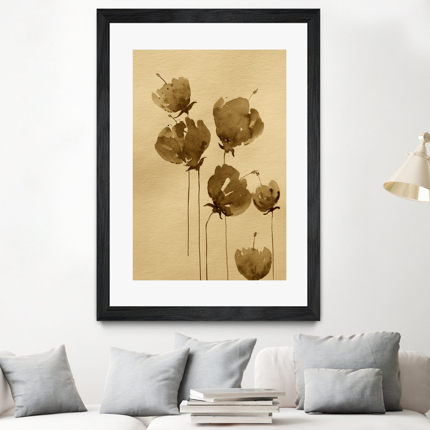 Poppies In Muted Sepia Tones