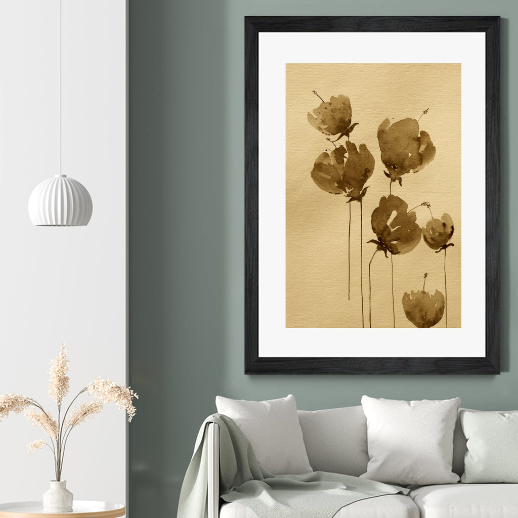 Poppies In Muted Sepia Tones
