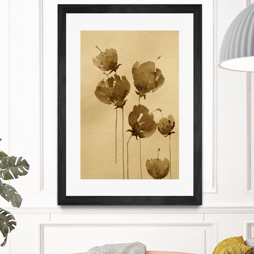 Poppies In Muted Sepia Tones