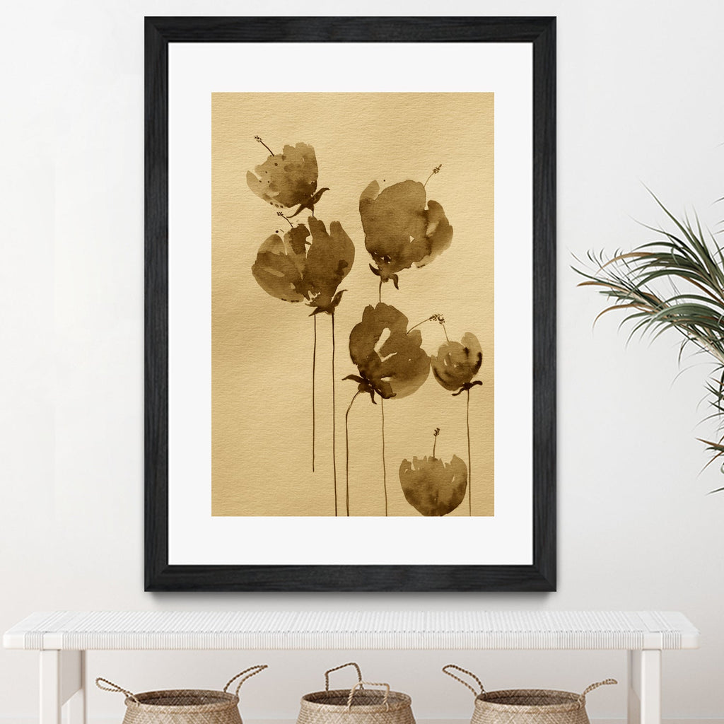 Poppies In Muted Sepia Tones