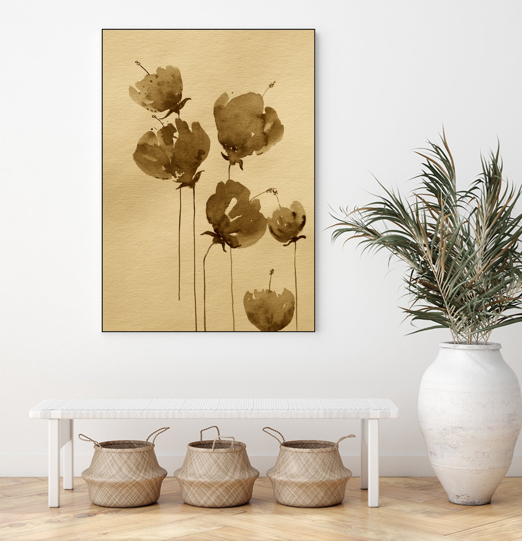Poppies In Muted Sepia Tones