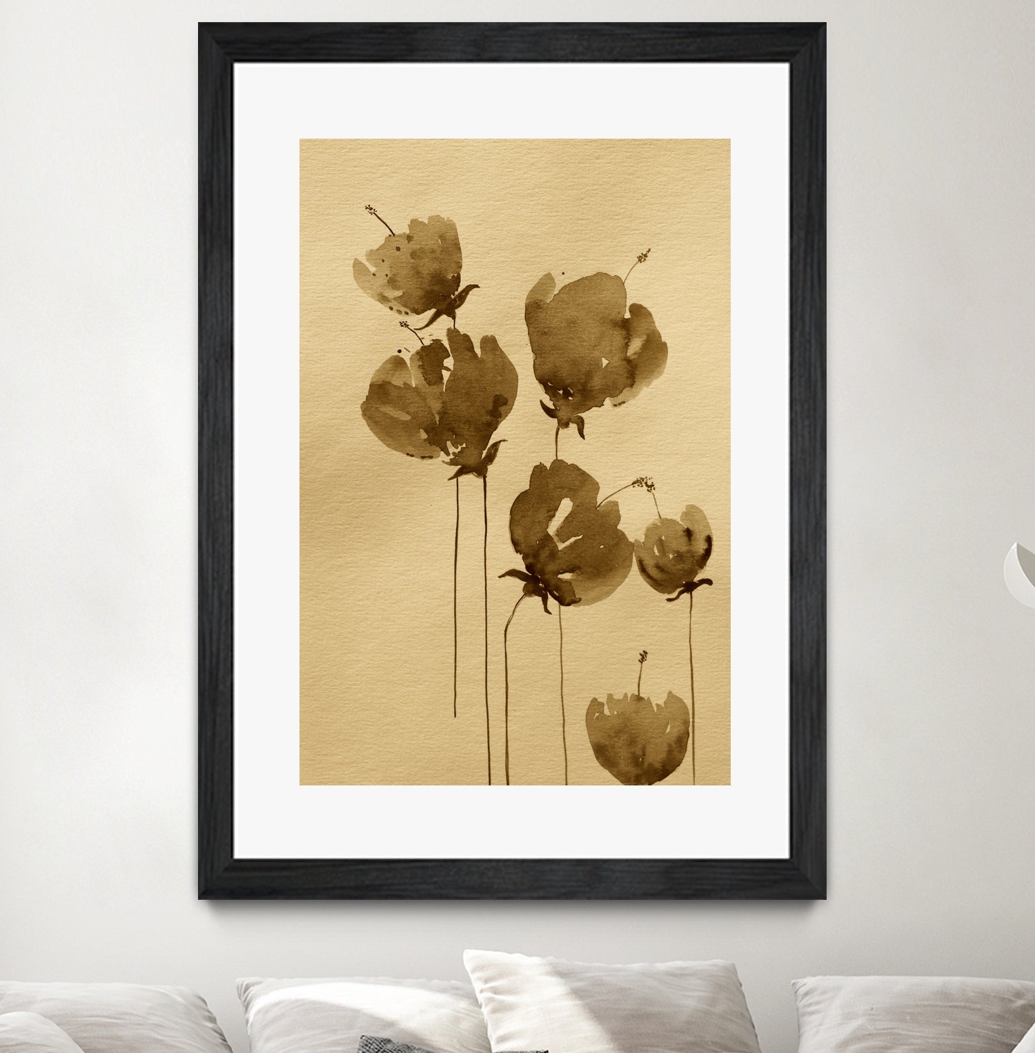 Poppies In Muted Sepia Tones
