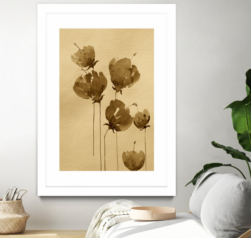 Poppies In Muted Sepia Tones