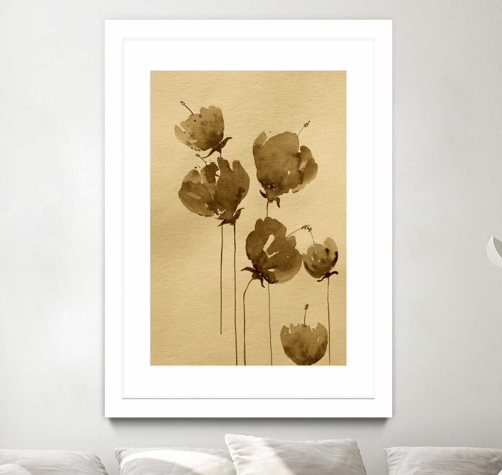 Poppies In Muted Sepia Tones