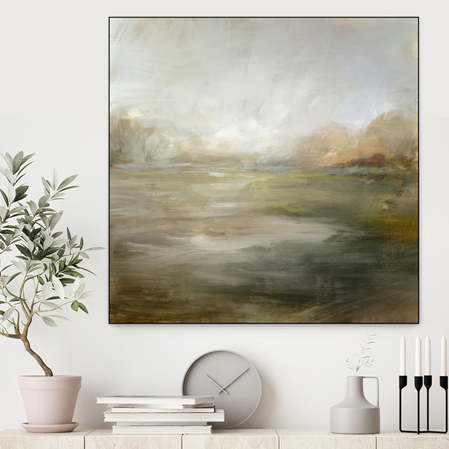 A Tranquil Misty Lake