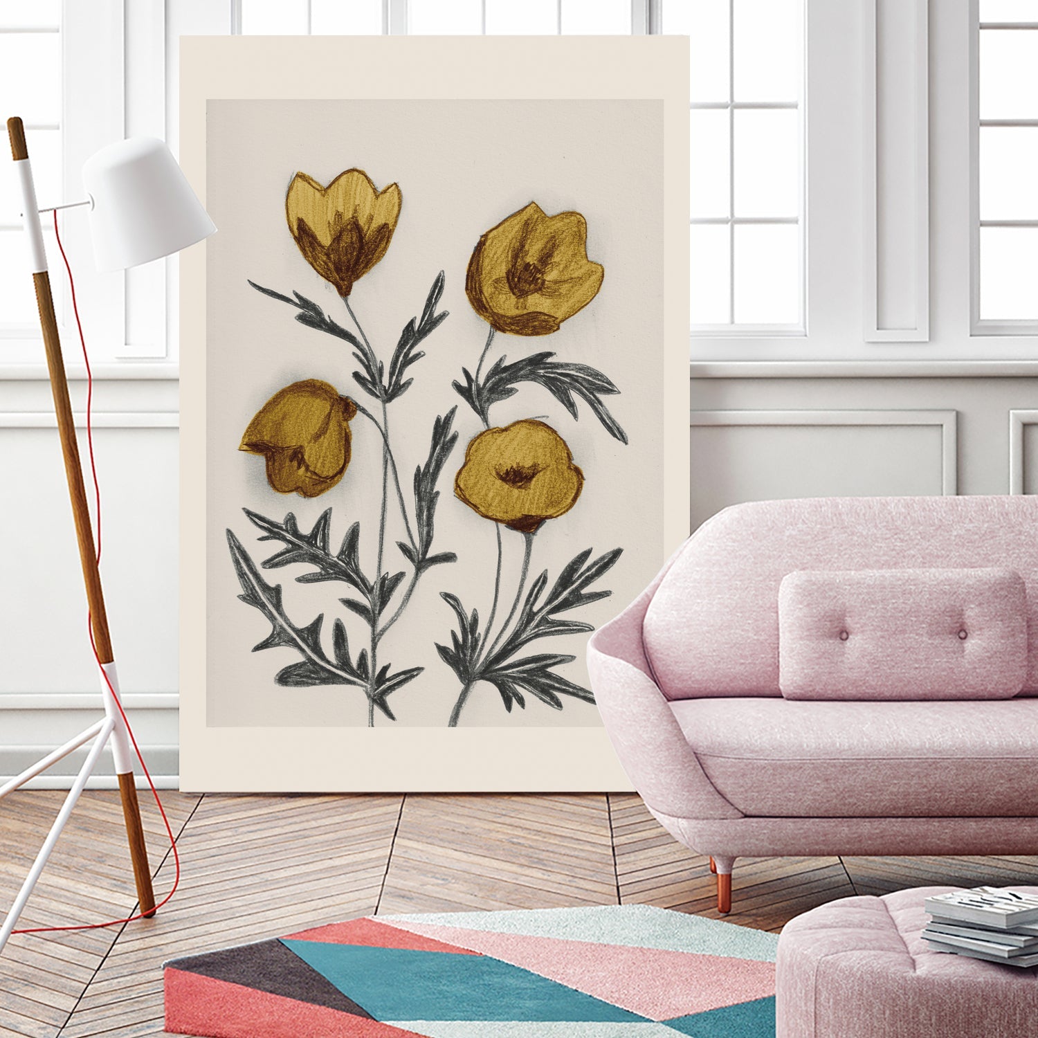 Charcoal Floral
