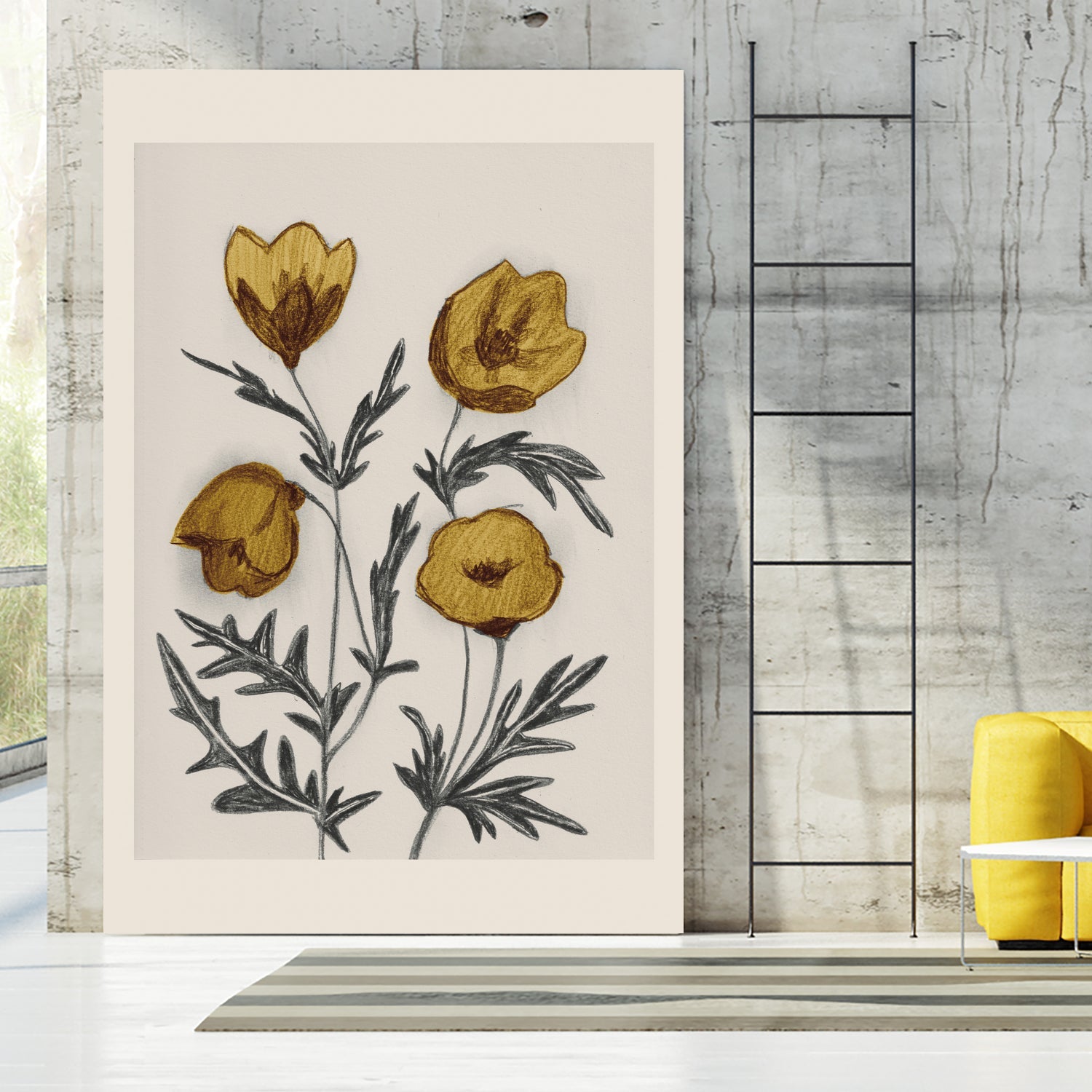 Charcoal Floral