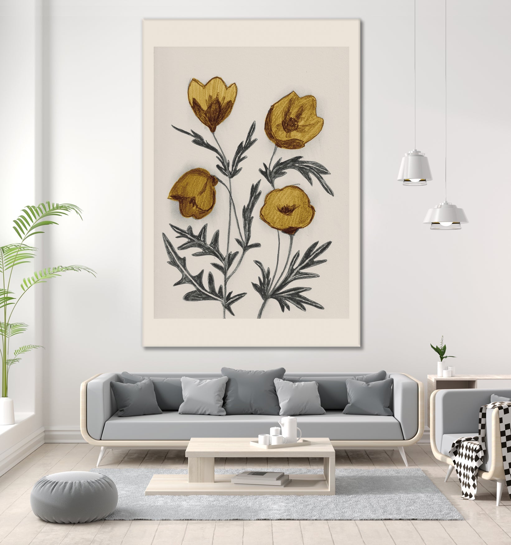 Charcoal Floral