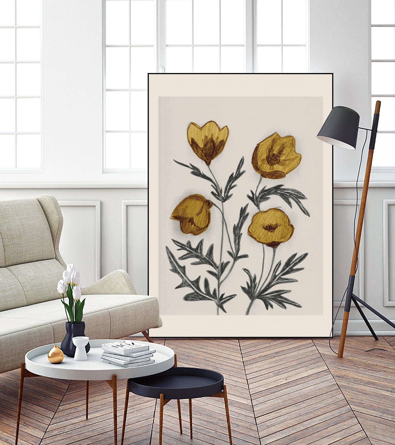 Charcoal Floral