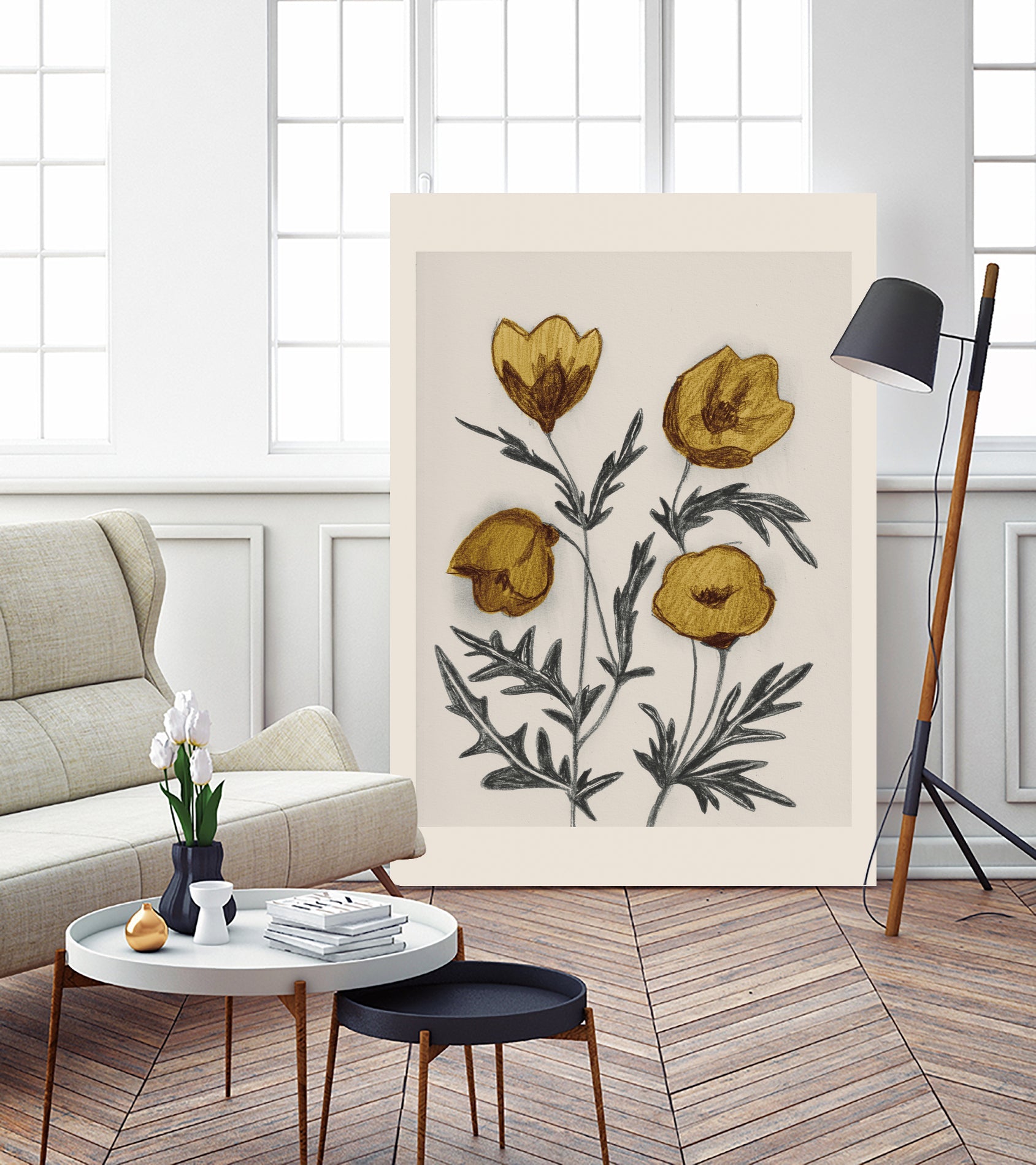 Charcoal Floral