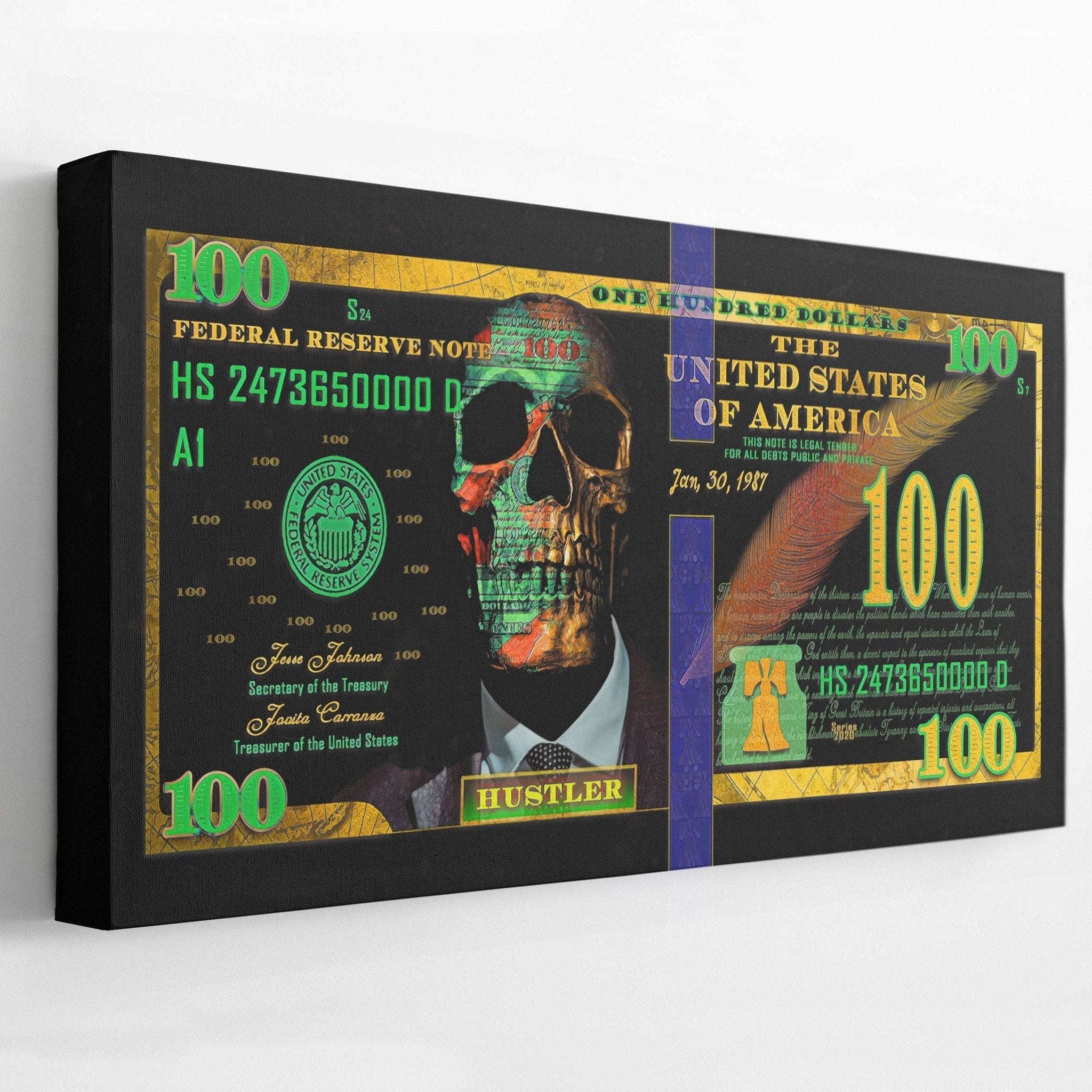Money Skull - 100 Dollar Bill