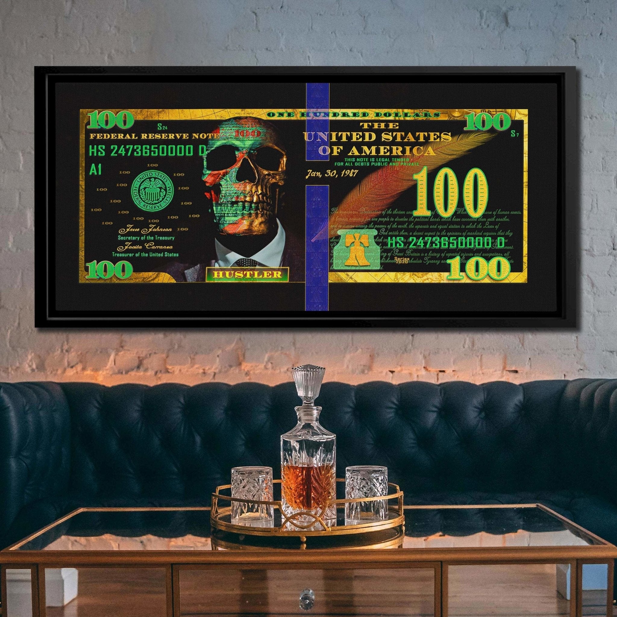 Money Skull - 100 Dollar Bill